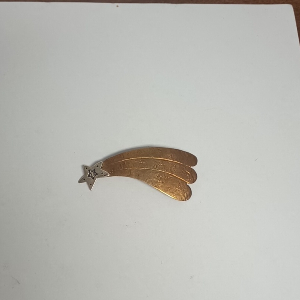 Monaco Designs Mixed Metal Shooting Star Brooch